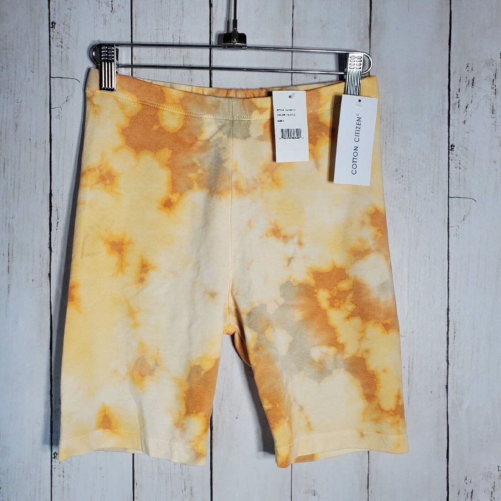 Cotton Citizen Women's Tie Dye Soft Biker Shorts Size Small Color Truffle NWT